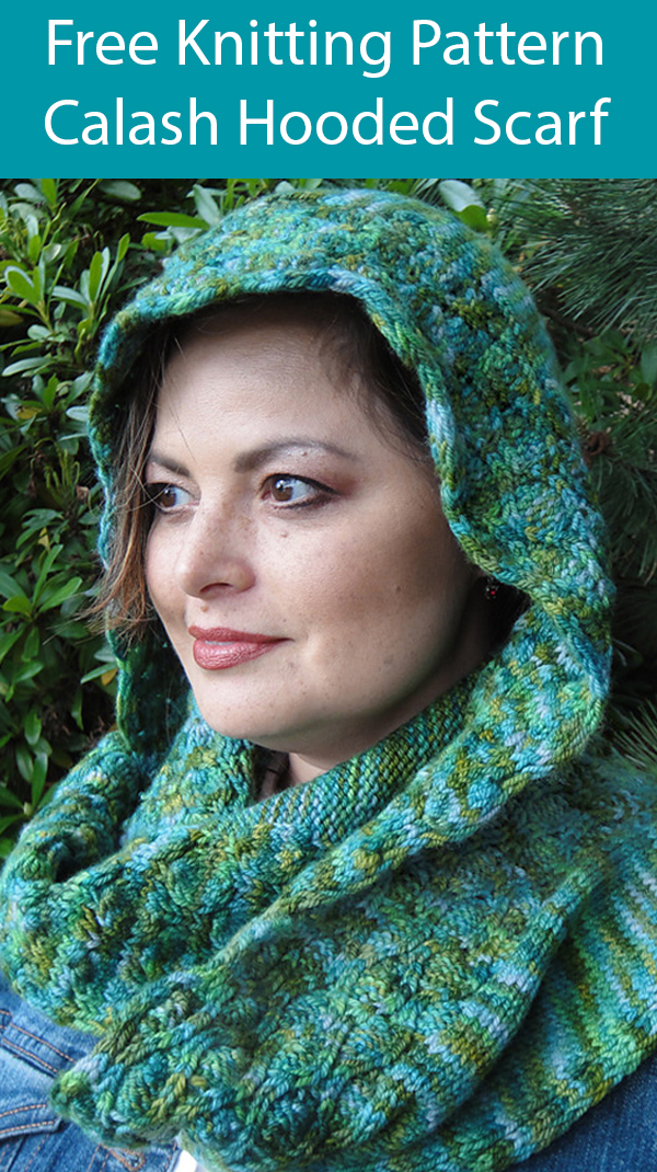 Free Knitting Pattern for Calash Hooded Scarf
