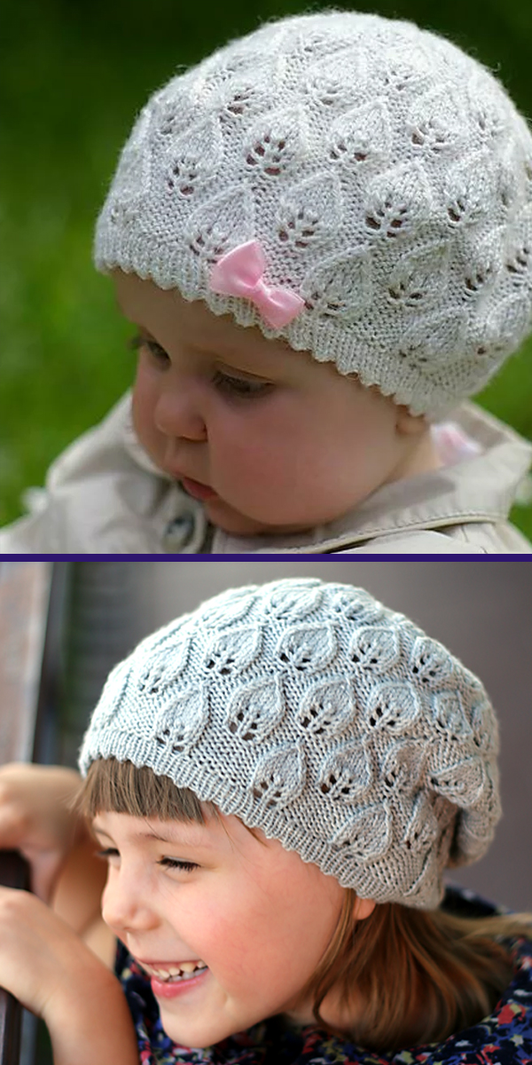 Knitting Pattern for Calinka Beret in Baby, Child, and Teen Sizes