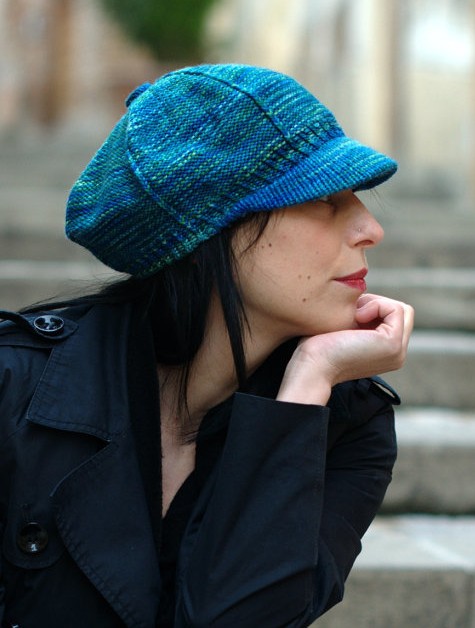 knit hat with brim pattern