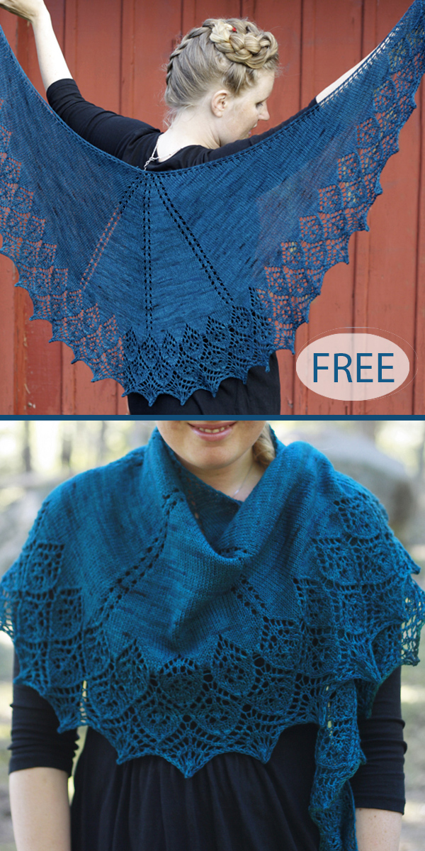 Free Knitting Pattern for Cameo Flower Shawl