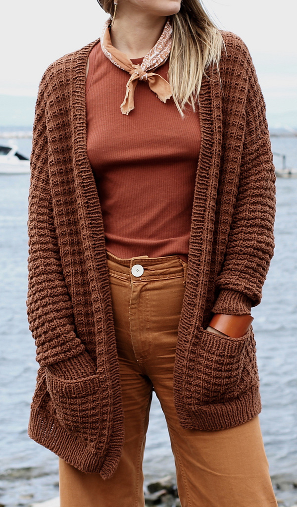 Knitting Pattern for Campsite Waffle Cardigan