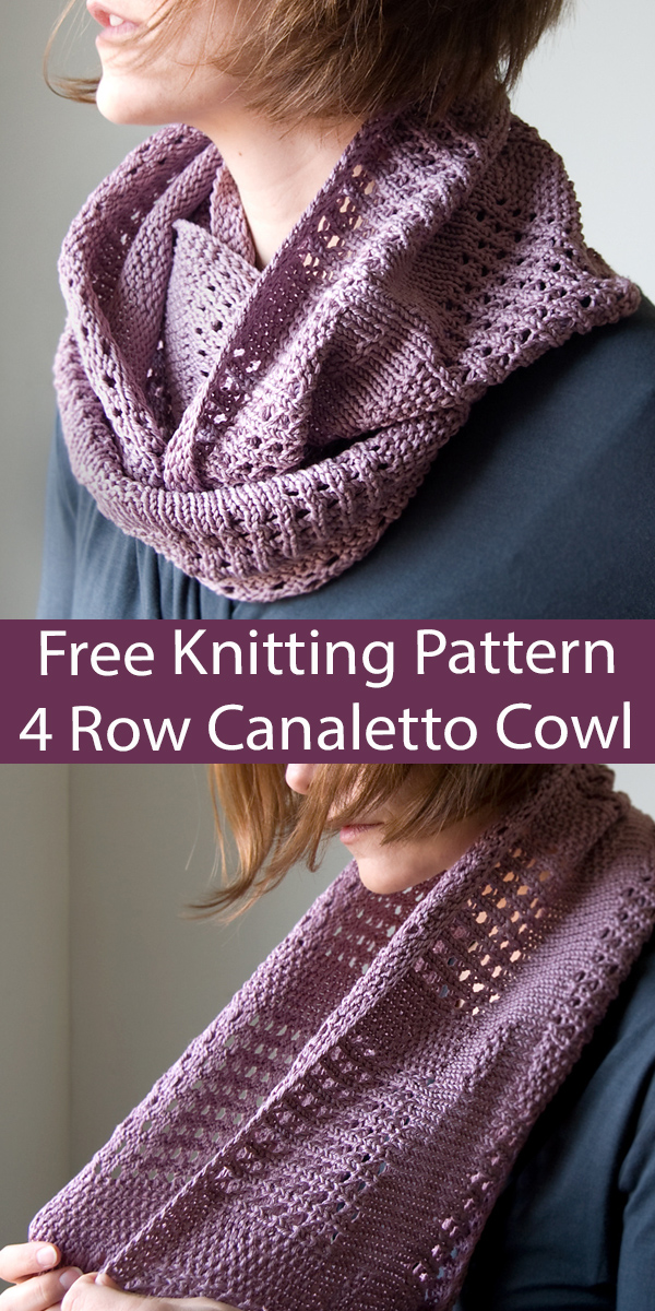 Free Cowl Knitting Pattern 4 Row Canaletto Cowl