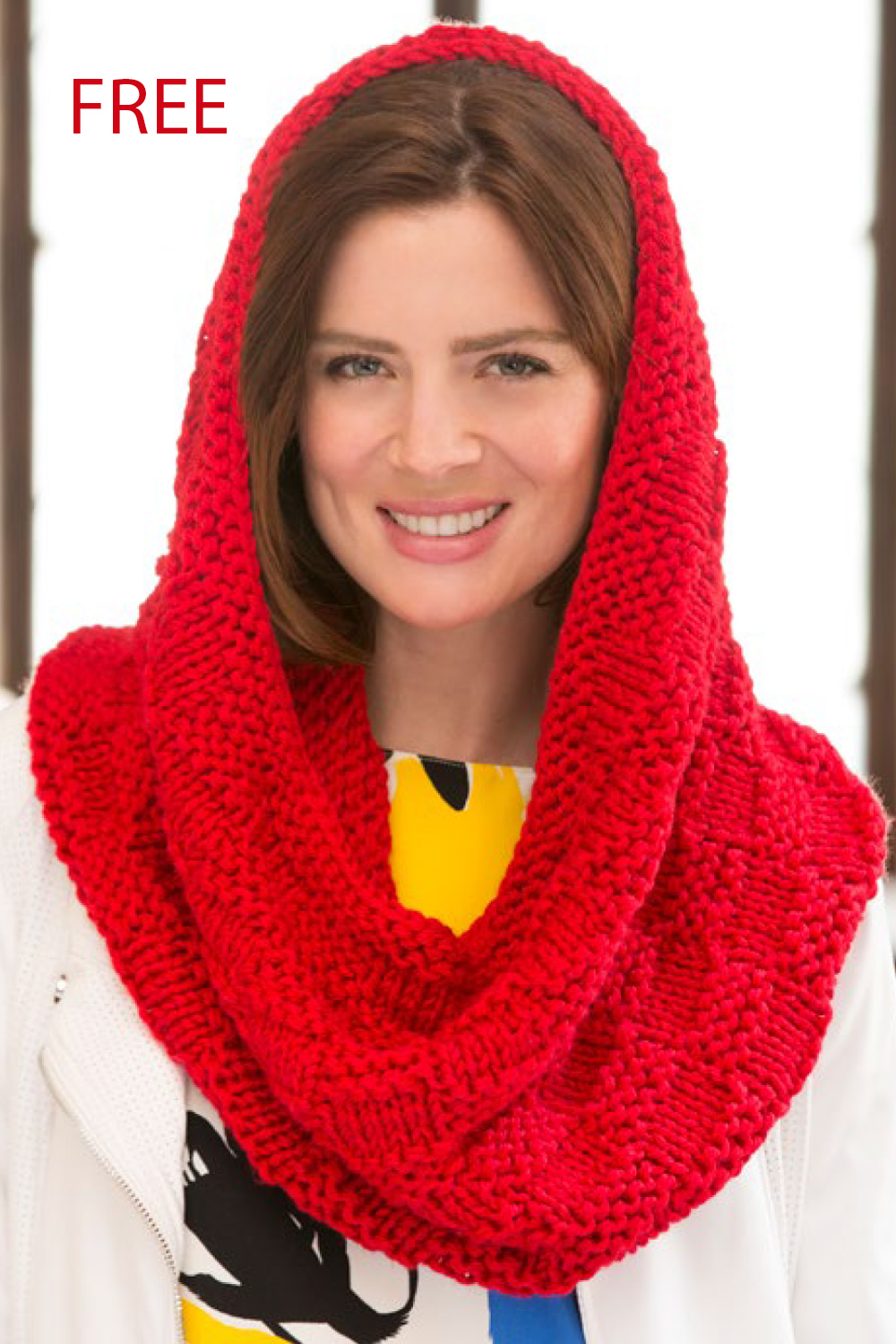 Free Women's Candi's Checked Cowl Hood Knitting Pattern