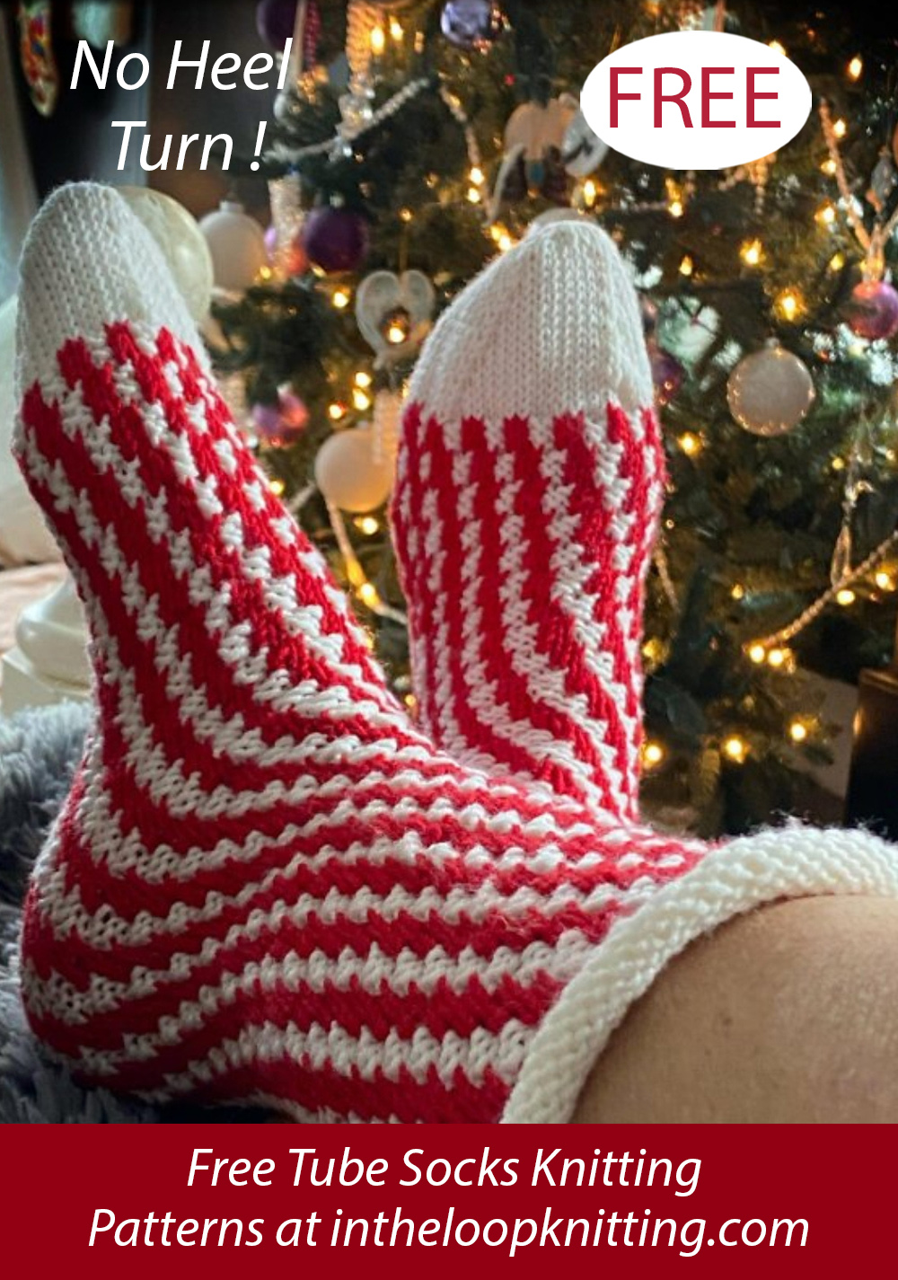 Free Candy Cane Bedroom Socks Knitting Pattern
