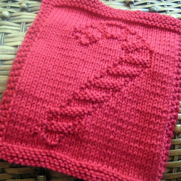 Free Knitting Pattern for Easy Candy Cane Dishcloth
