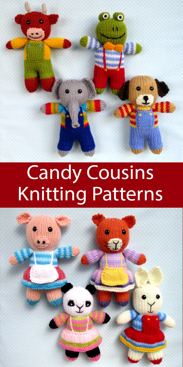 Candy Cousins Animal toys Knitting Patterns