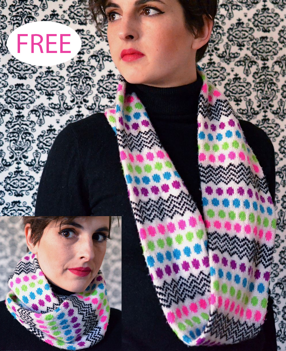 Free Candy Dots Cowl Knitting