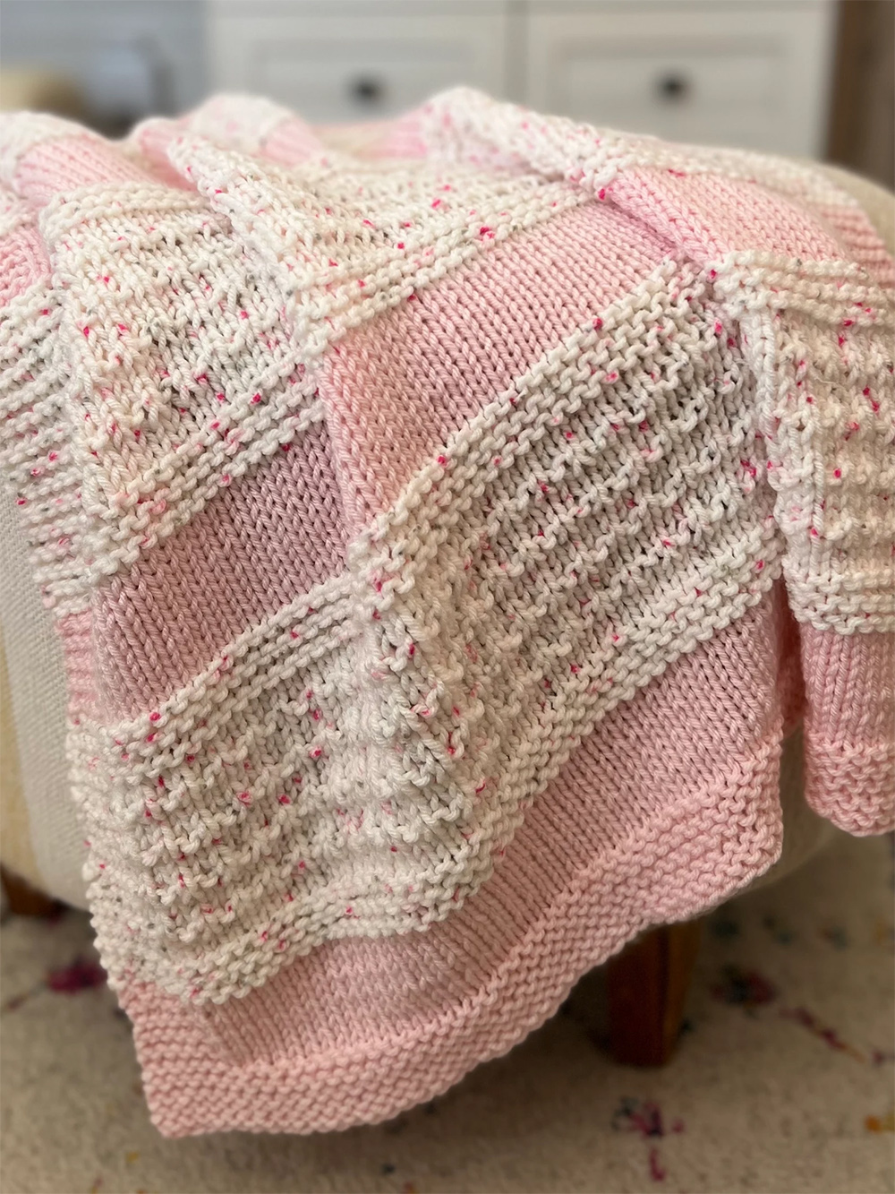 Candy Kisses Baby Blanket Striped Knitting Pattern