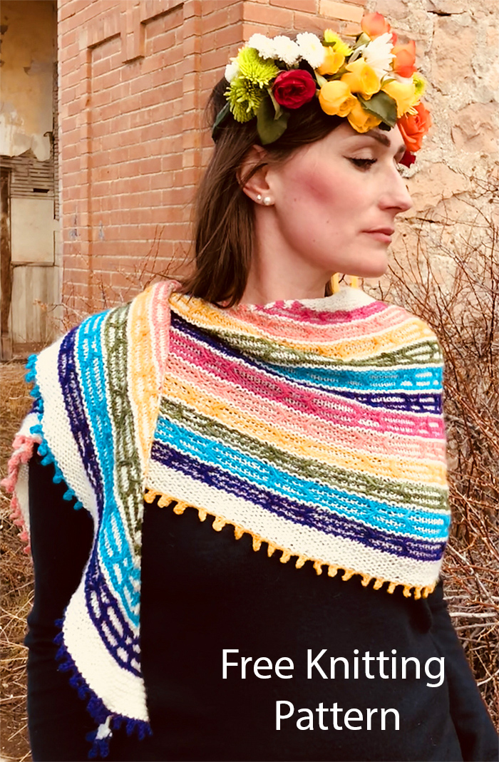 Free Autumn Composition Wrap Knitting Pattern