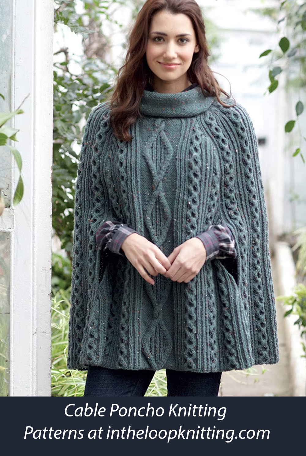 Cable Poncho Knitting Pattern Hayfield 7372