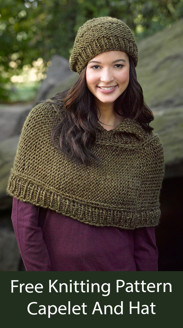 Free Knitting Pattern Capelet Poncho and Hat