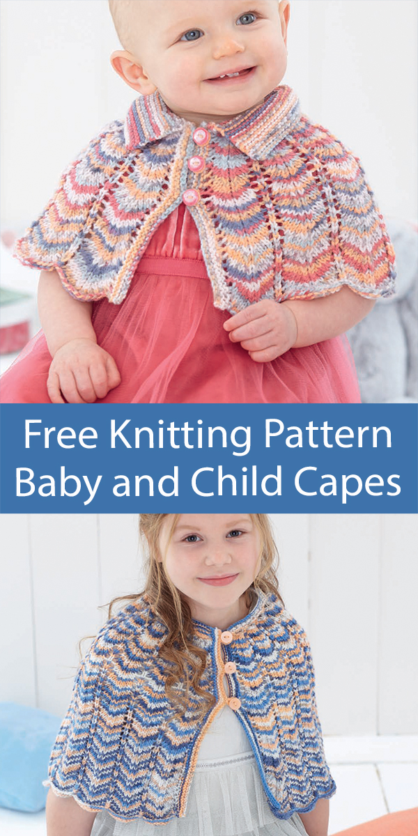Free Baby Knitting Pattern Baby and Child Capes Shawl Poncho Sirdar 4797