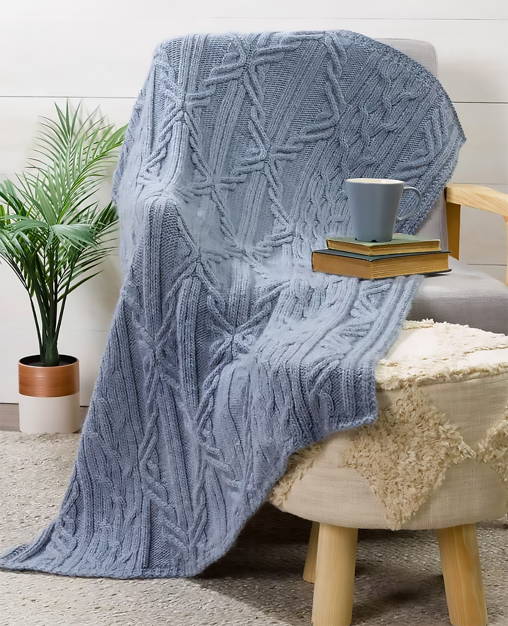 Cable Blanket Knitting Pattern Carcross Blanket