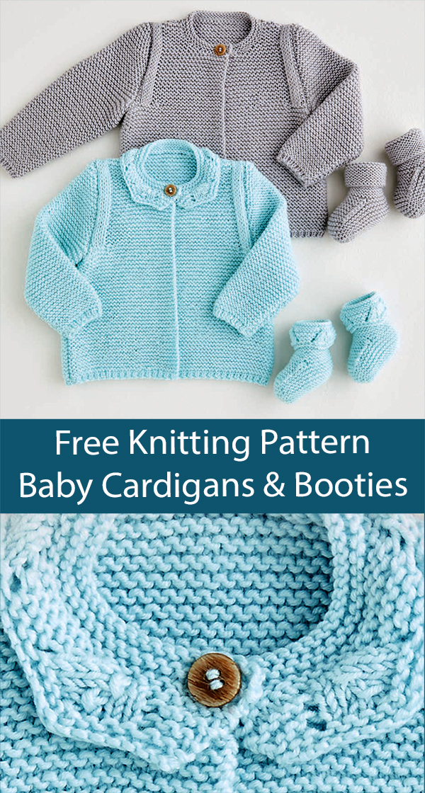 Free Baby Knitting Pattern Baby Cardigans and Booties 5386 Garter Stitch