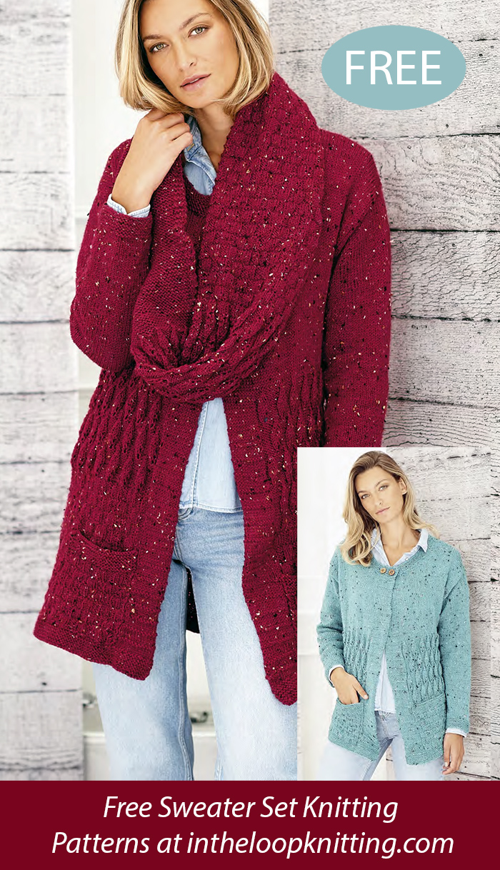 Free Cardigans and Cowl Knitting Pattern