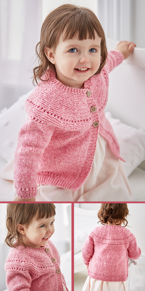 Free for a limited time Baby Cardigan Knitting Pattern Heirloom Yoked Cardigan 5326