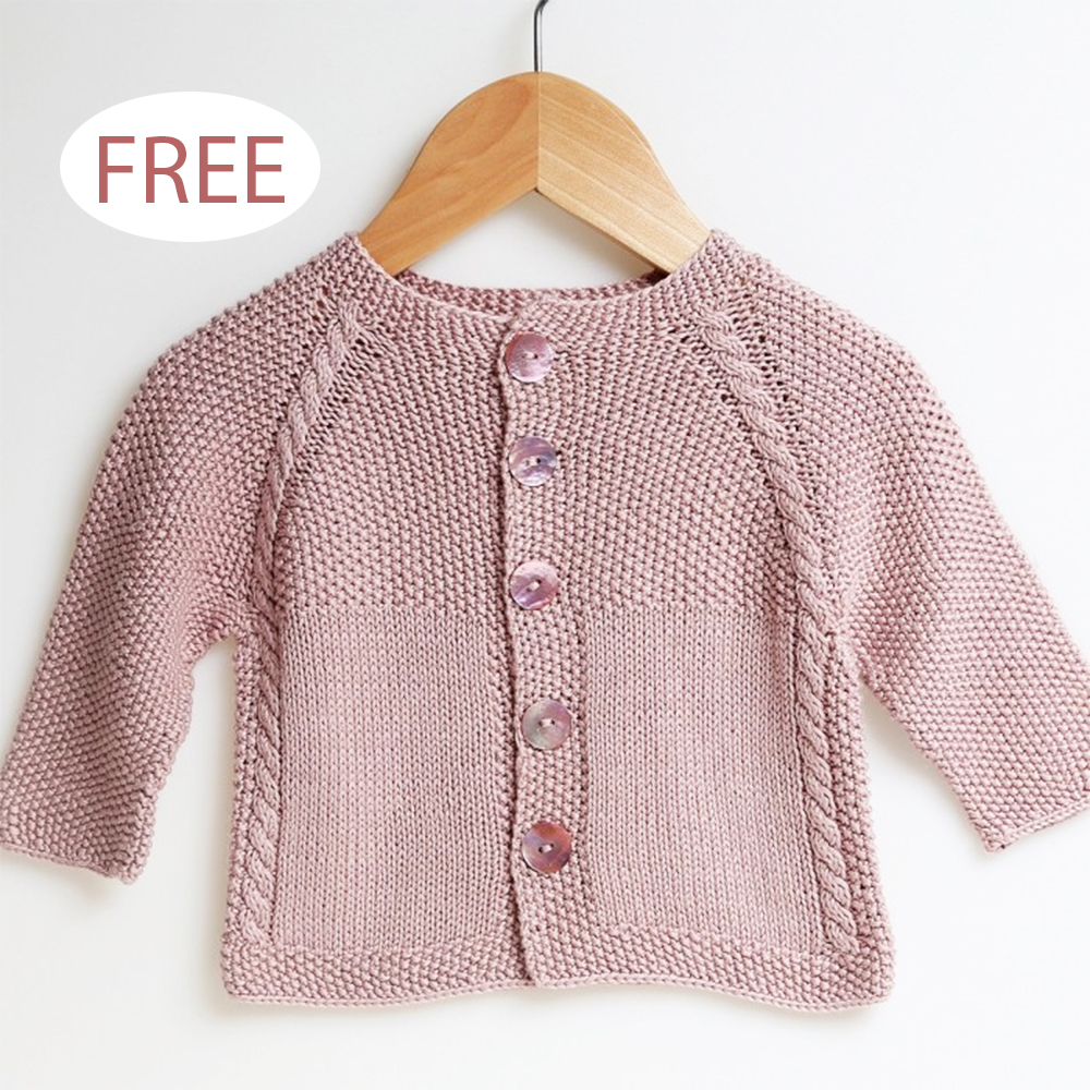 Free Baby Moss Stitch Cardigan Knitting Pattern