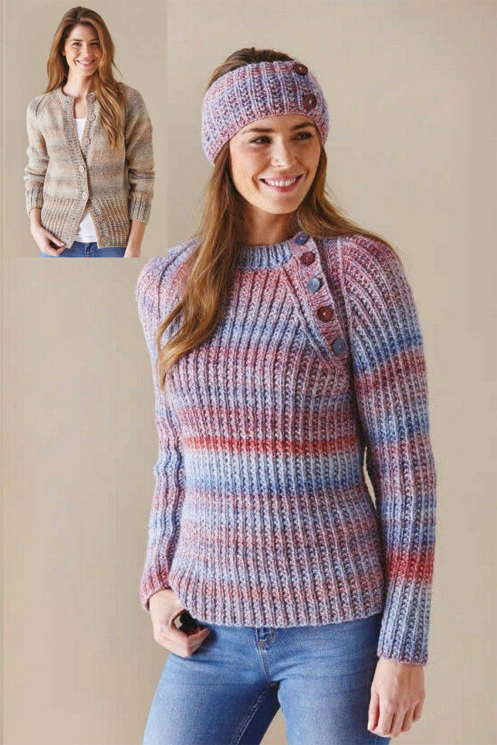 Cardigan, Sweater and Headband King Cole 5803 Knitting Pattern