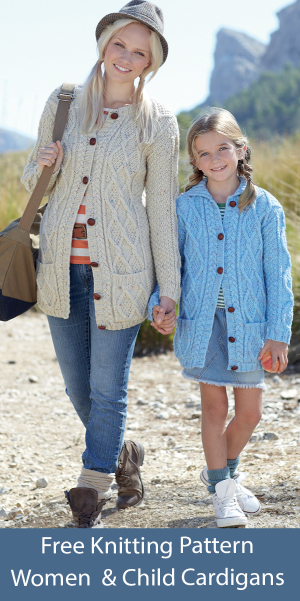 Cardigan Knitting Patterns Free Women and Child Cardigans Hayfield 7246