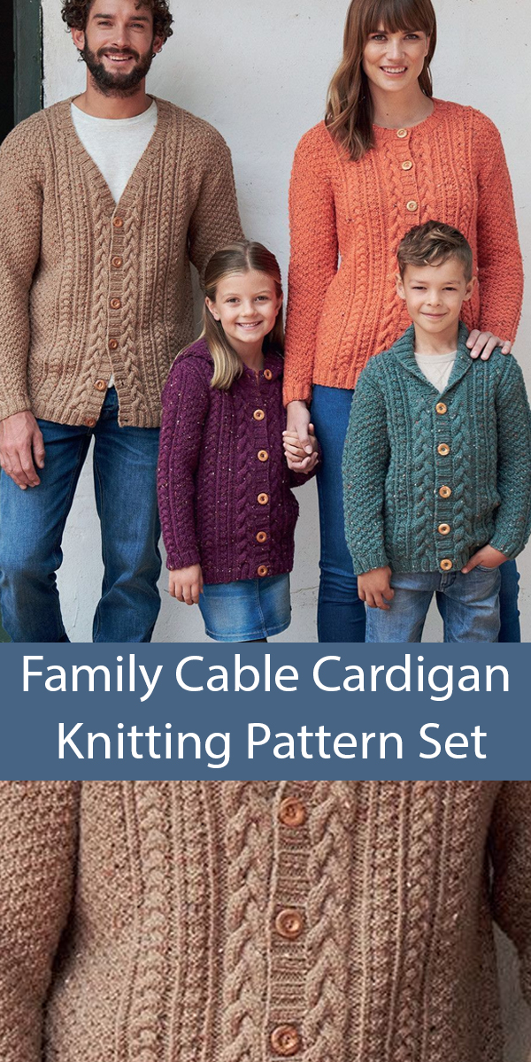 Family Cable Cardigans Knitting Pattern Sirdar 8170 Men, Women, Children