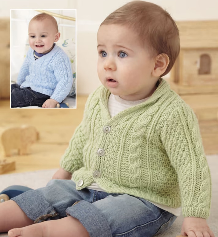 Baby Cardigan Knitting Pattern  Collar Baby Sweater 4827