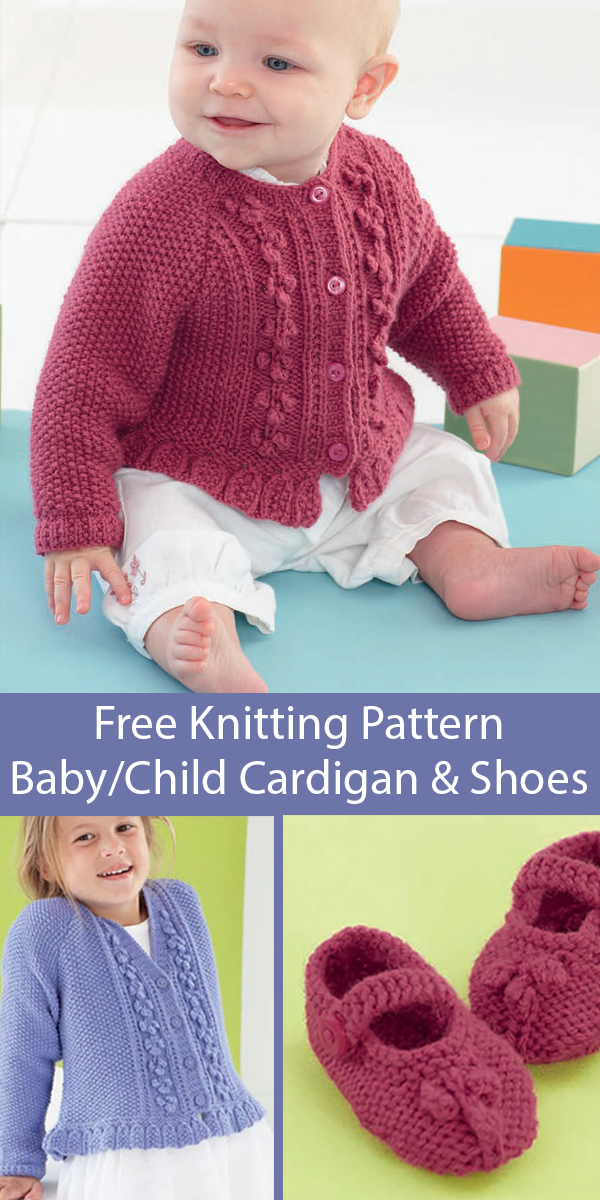 Knitting Pattern for Baby and Child Cardigans & Shoes
