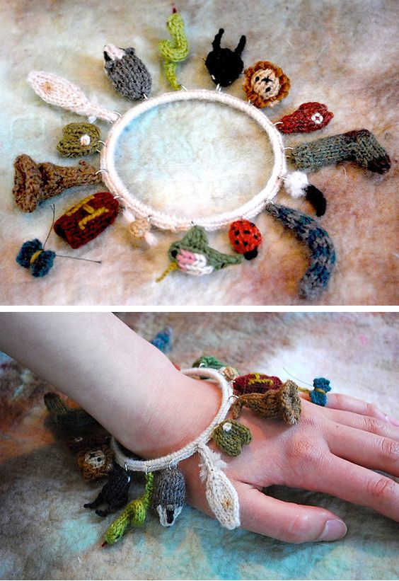 Knitting Pattern for Care of Magical Beasts Charm Bracelet