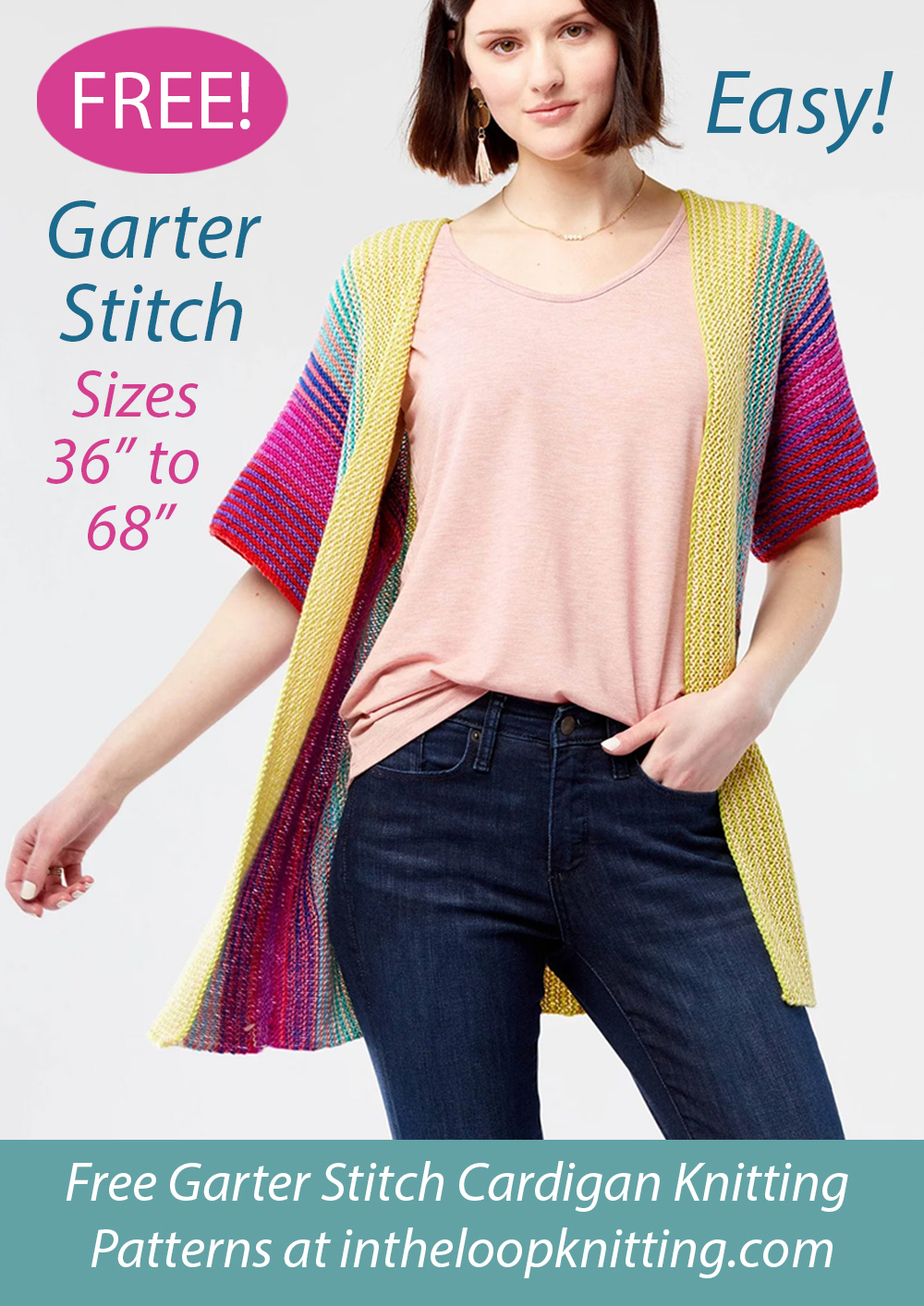 Free Garter Stitch Carefree Cardigan Knitting Pattern