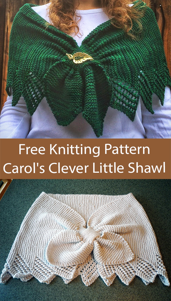 Free Shawl Knitting Pattern Carol’s Clever Little Shawl