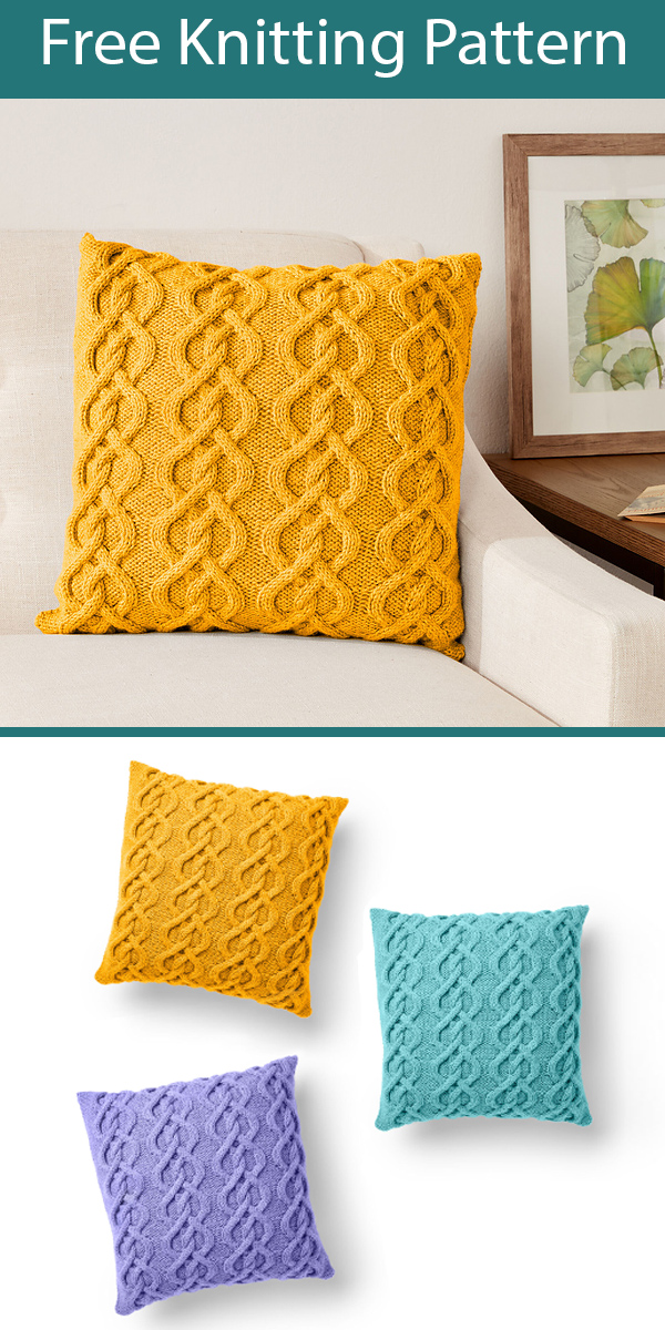 Free Knitting Pattern for Cable Pillow