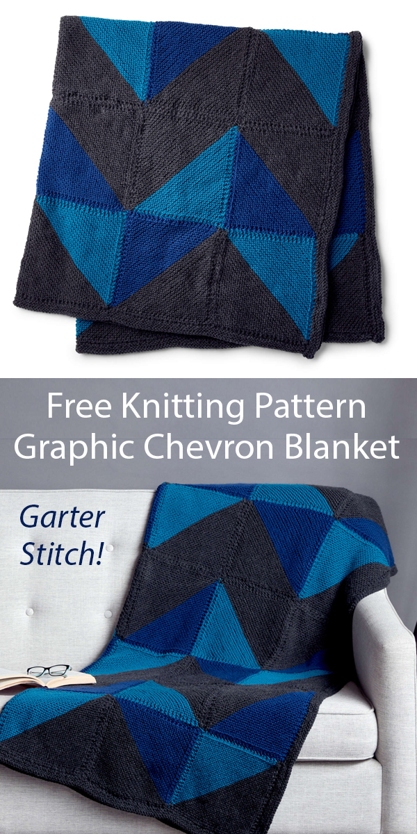 Graphic Chevron Blanket Free Knitting Pattern Garter Stitch