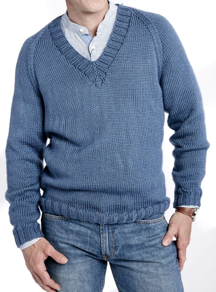 Free Caron Adult Knit Crew Neck Pullover Pattern