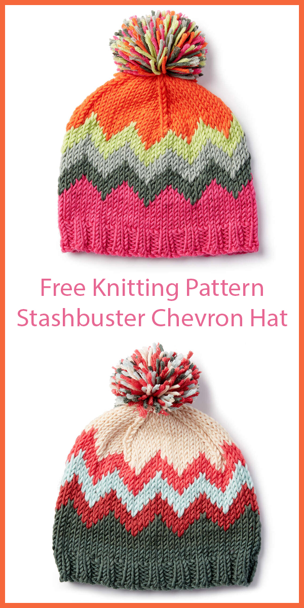 Free Chevron Hat Knitting Pattern Stashbuster