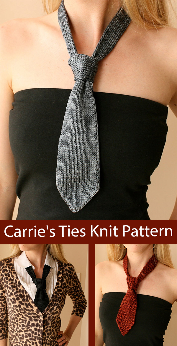 Necktie Knitting Pattern Carrie's Ties