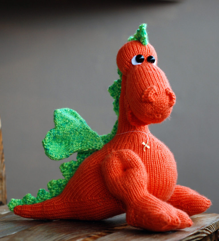 Knitting Pattern for Fiery Carroty Dragon