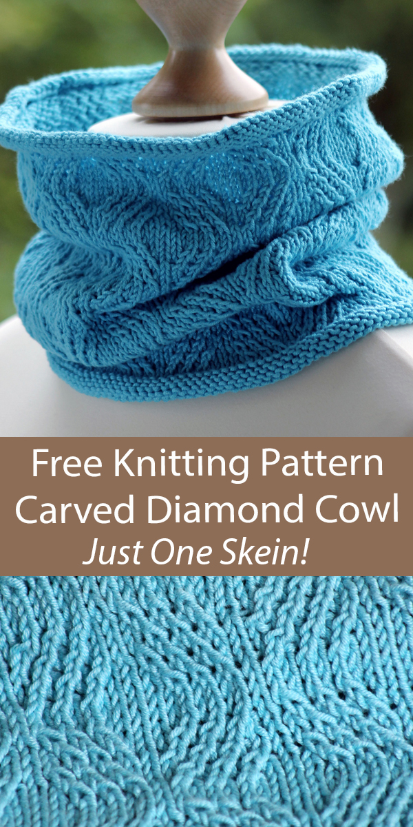 Free Cowl Knitting Pattern Carved Diamond Cowl
