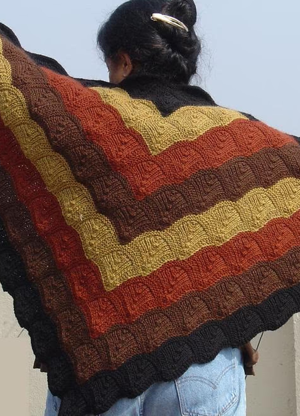 Cascading Kites Triangular Shawl Knitting Pattern