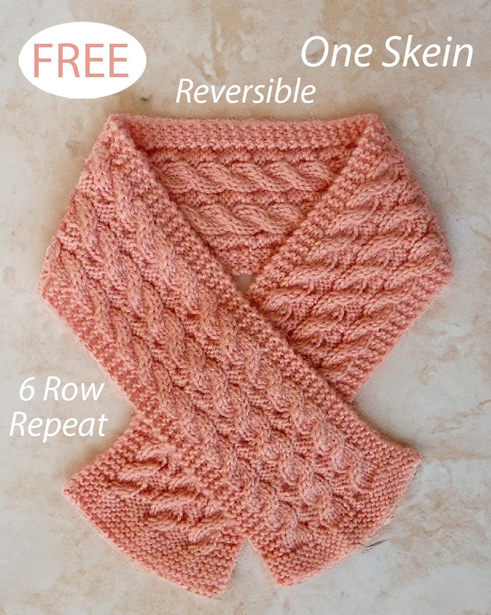 Free Caswell Scarf Knitting Pattern Reversible