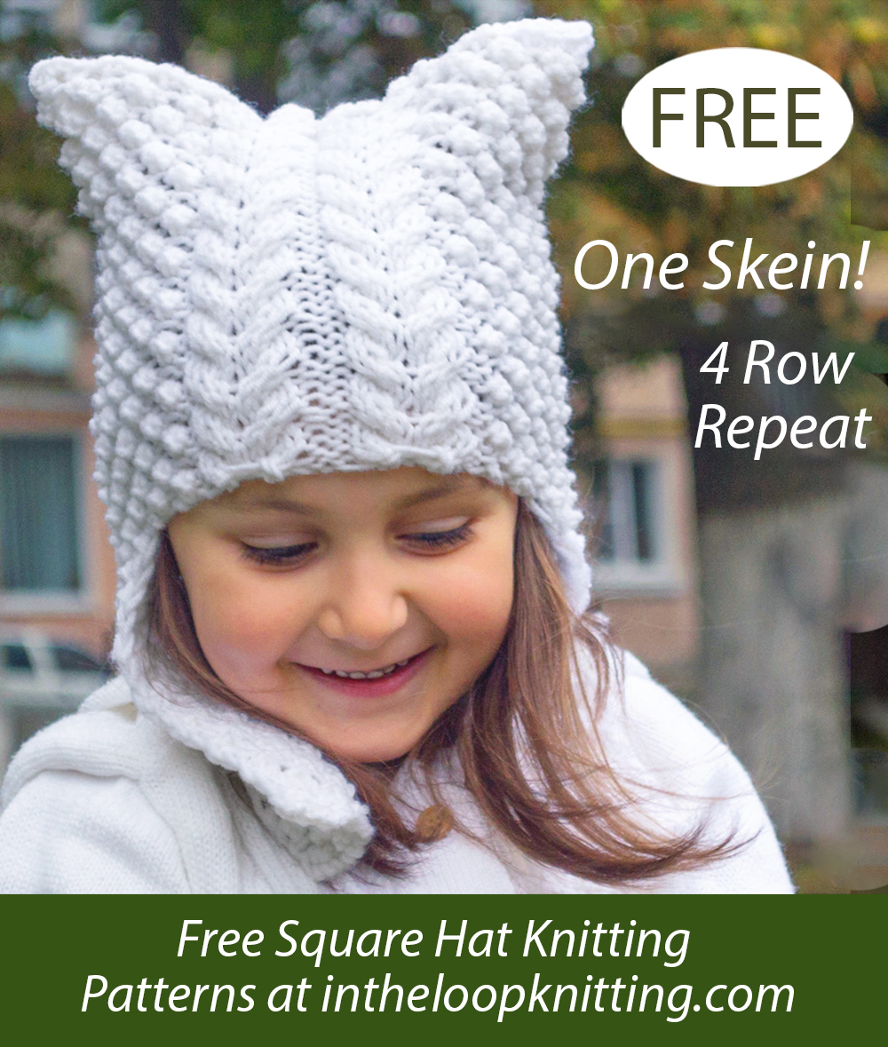 Free Angel Cat Ear Hat Knitting Pattern