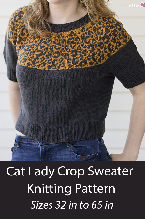 Leopard Sweater Knitting Pattern Cat Lady Crop