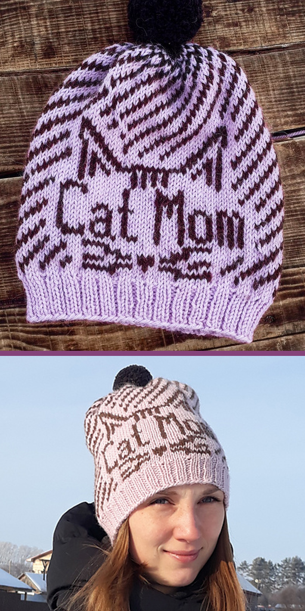 Cat Mom Hat Knitting Pattern