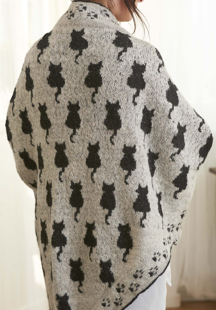 Free Knitting Pattern for Cat Shawl