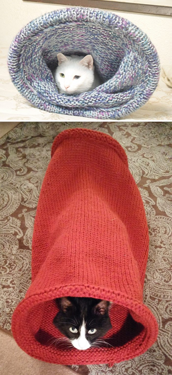 Free Knitting Pattern for Cat Tunnel