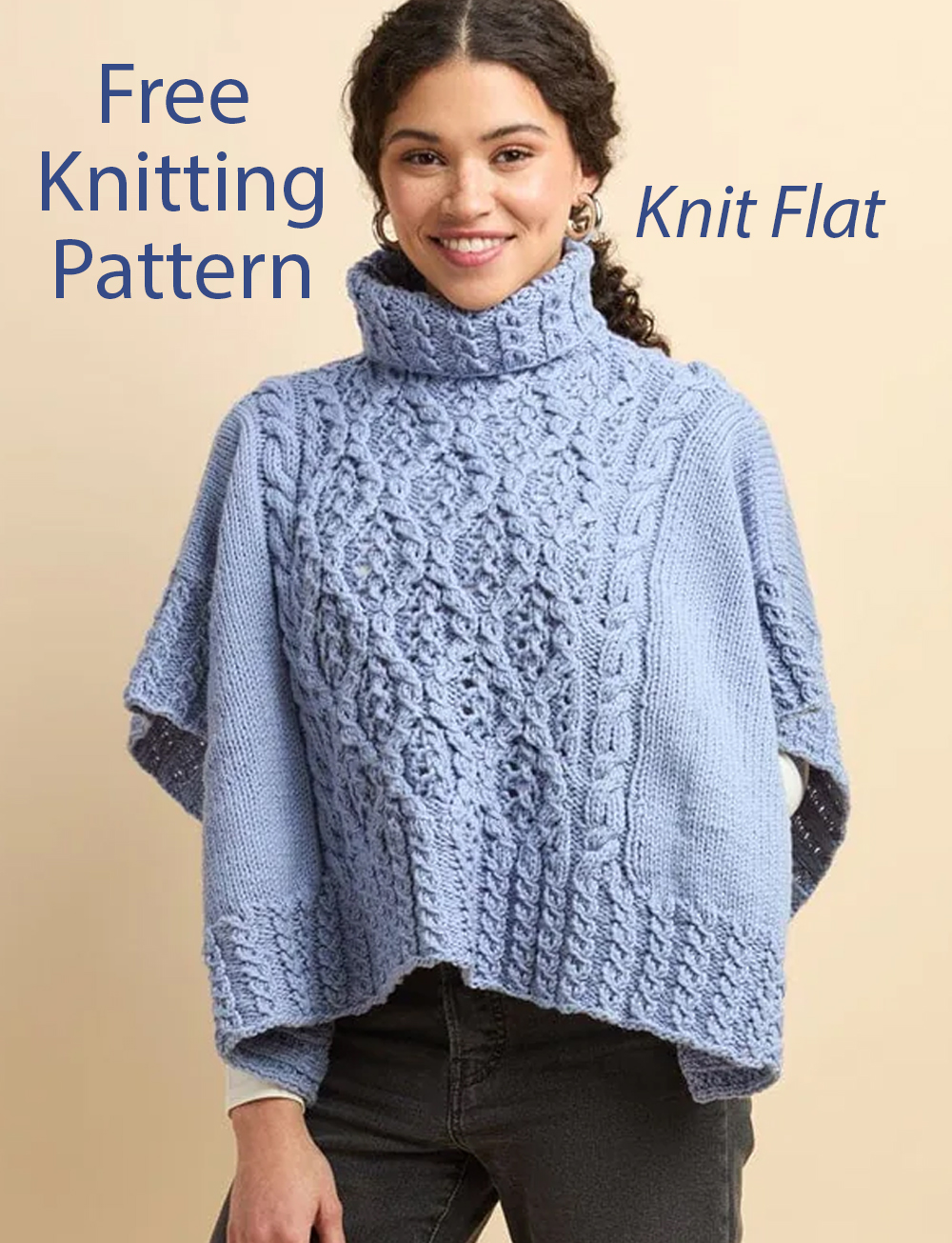 Poncho Knitting Pattern Cabled Catawba River Poncho