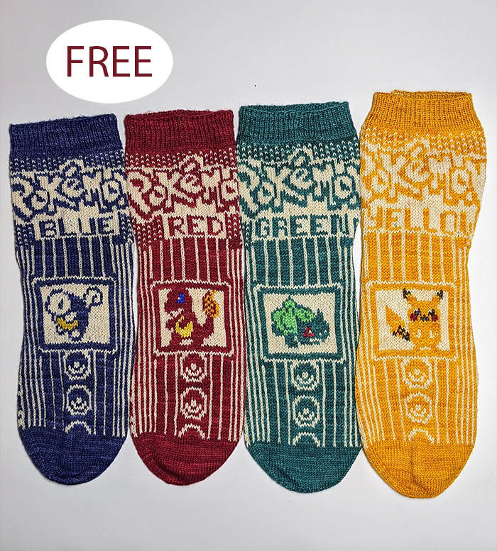 Free Knitting Pattern Catch 'Em All Socks
