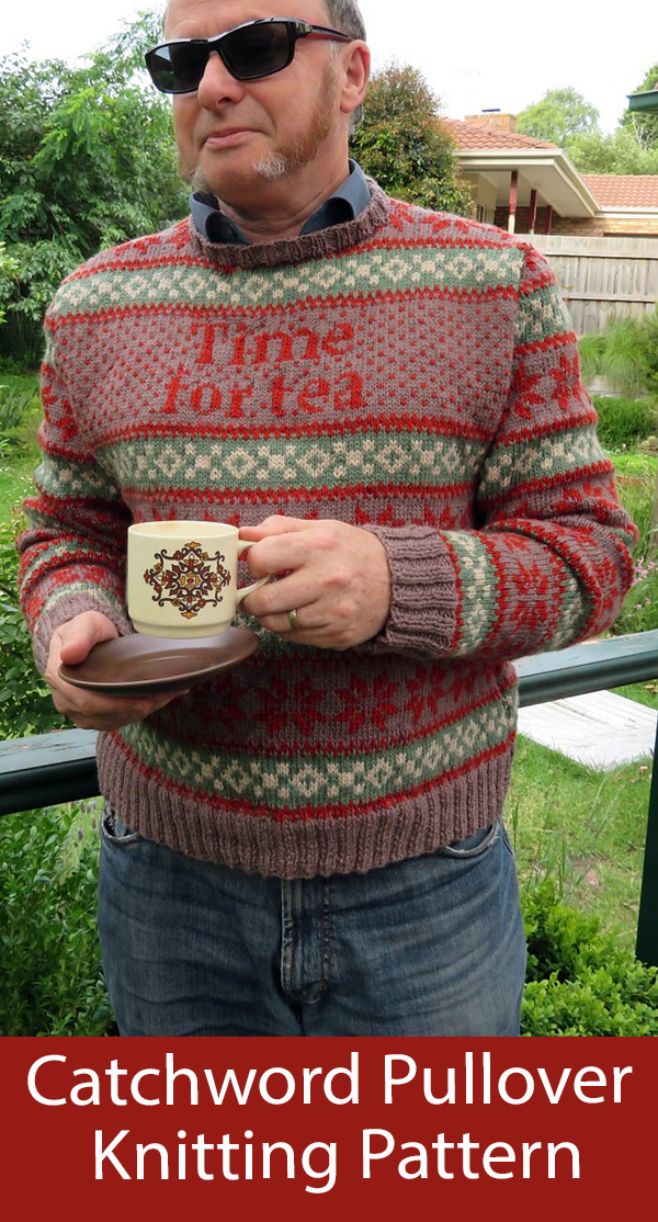 Sweater Knitting Pattern Catchword Pullover Time for Tea