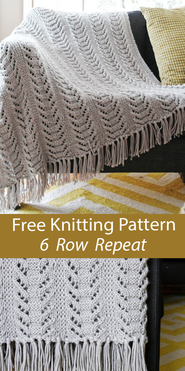 Free Blanket Knitting Pattern Catkin Throw 6 Row Repeat