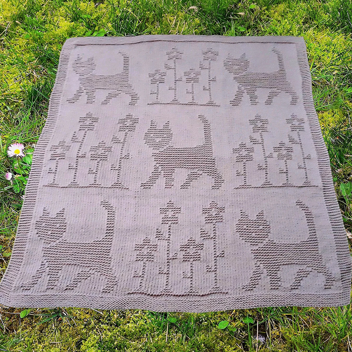 Knitting Pattern for Cats Baby Blanket