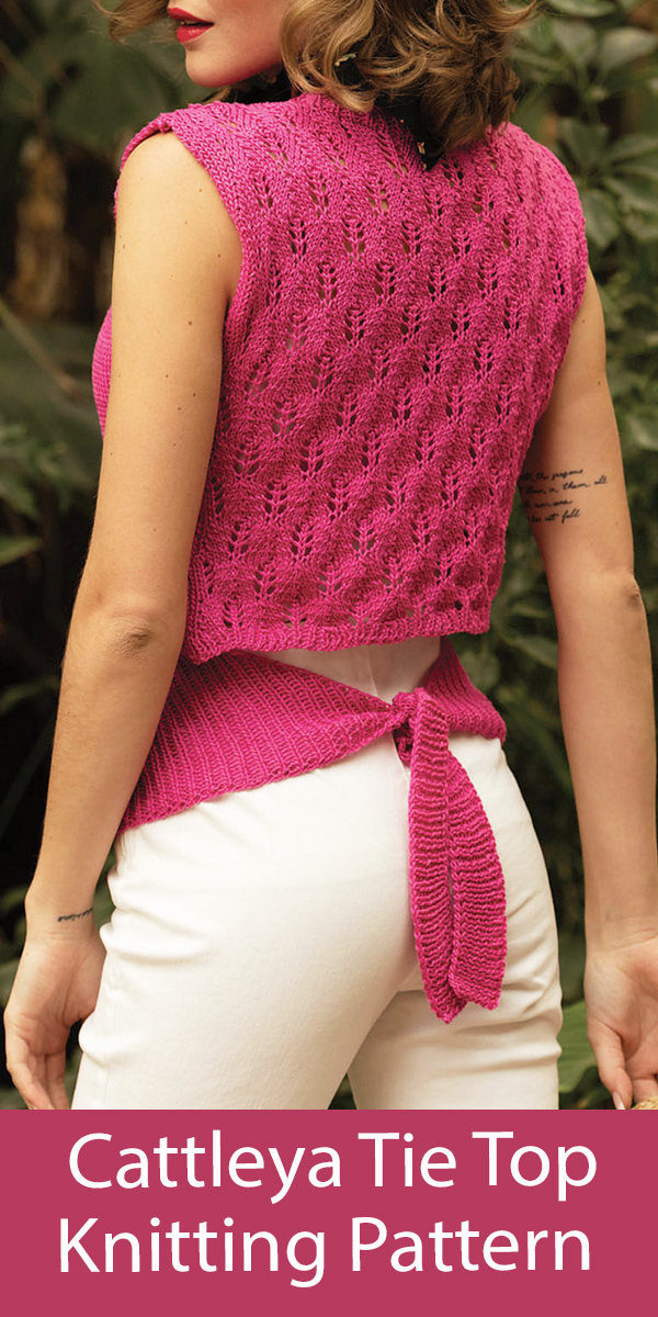 Lace Top Knitting Pattern Cattleya Tie Top