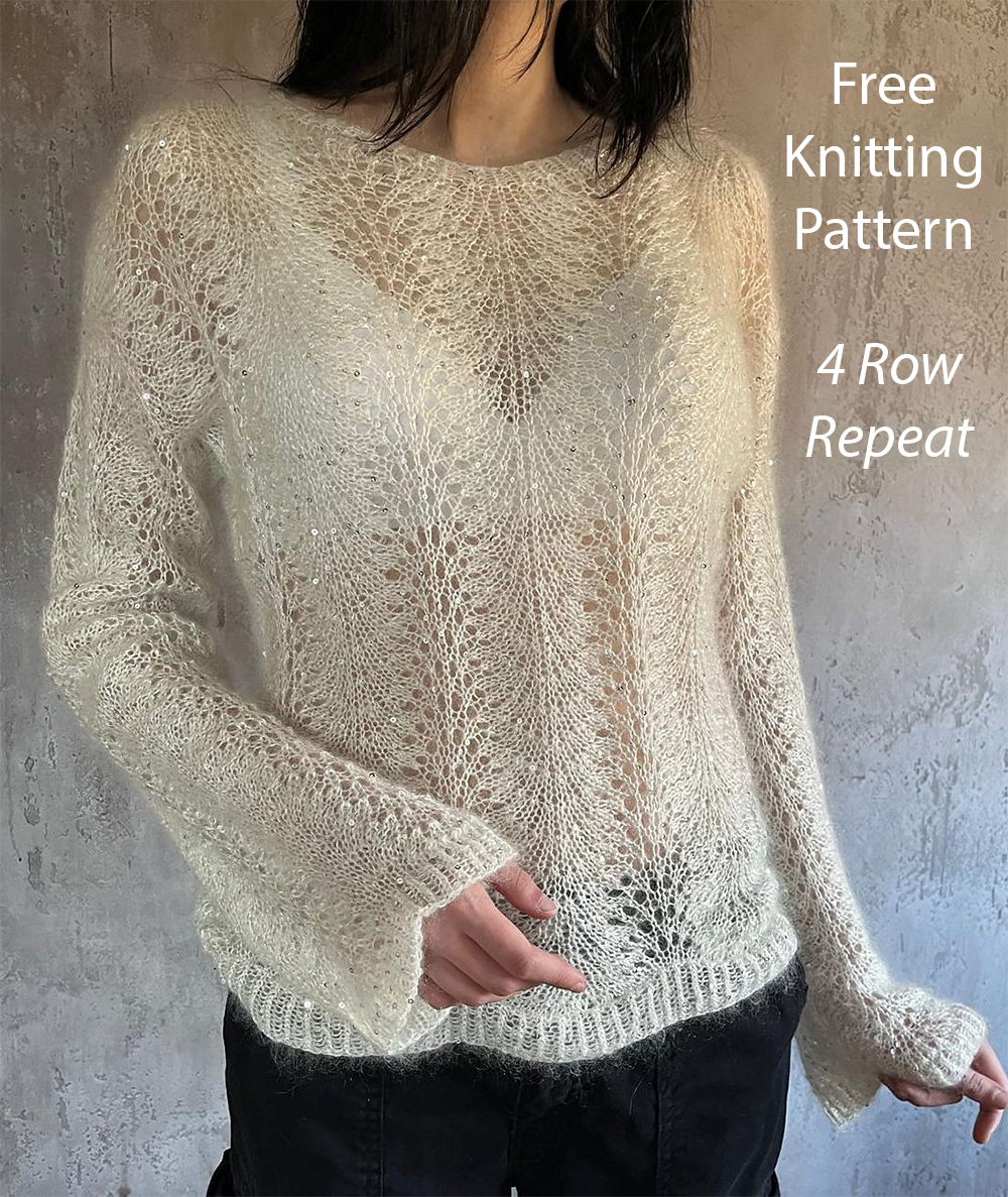 Free Knitting Pattern 4 Row Cekiny